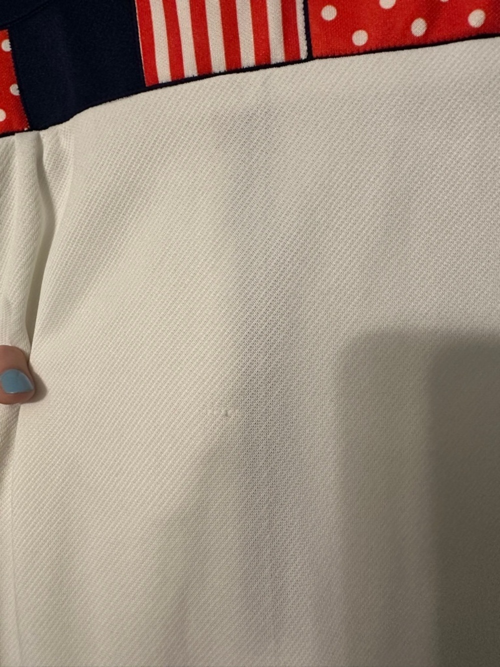 Vintage 1970s Column Maxi Dress Patchwork Navy White Red - Picture 4 of 8